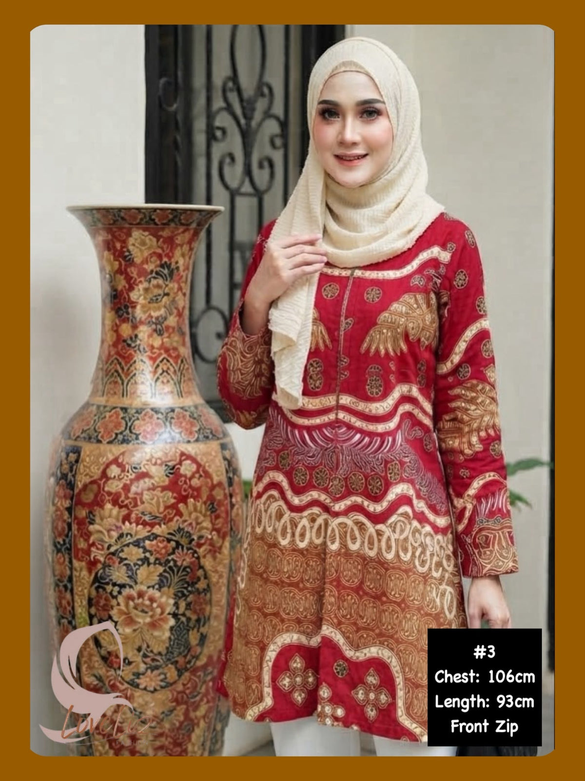 Batik Front Zip Tunic (BADR_1026/004) (#ANIS)