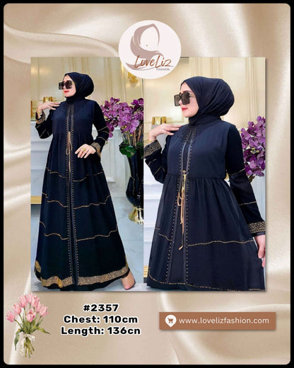 Exclusive Turkish Abaya Special Edition Silk & Chiffon 2-in-1 (ABYA_0226/215) (SN: 2229- 2365)