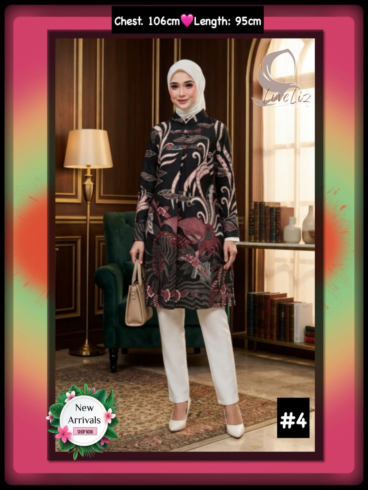 Batik Mandarin Collar Dresses (BADR_1026/005) (#ANIS)