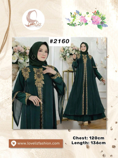 Exclusive Colored Turkish Abaya with Swarovski Embroidery (ABYA_0226/185-205) (SN 1021- 2183)