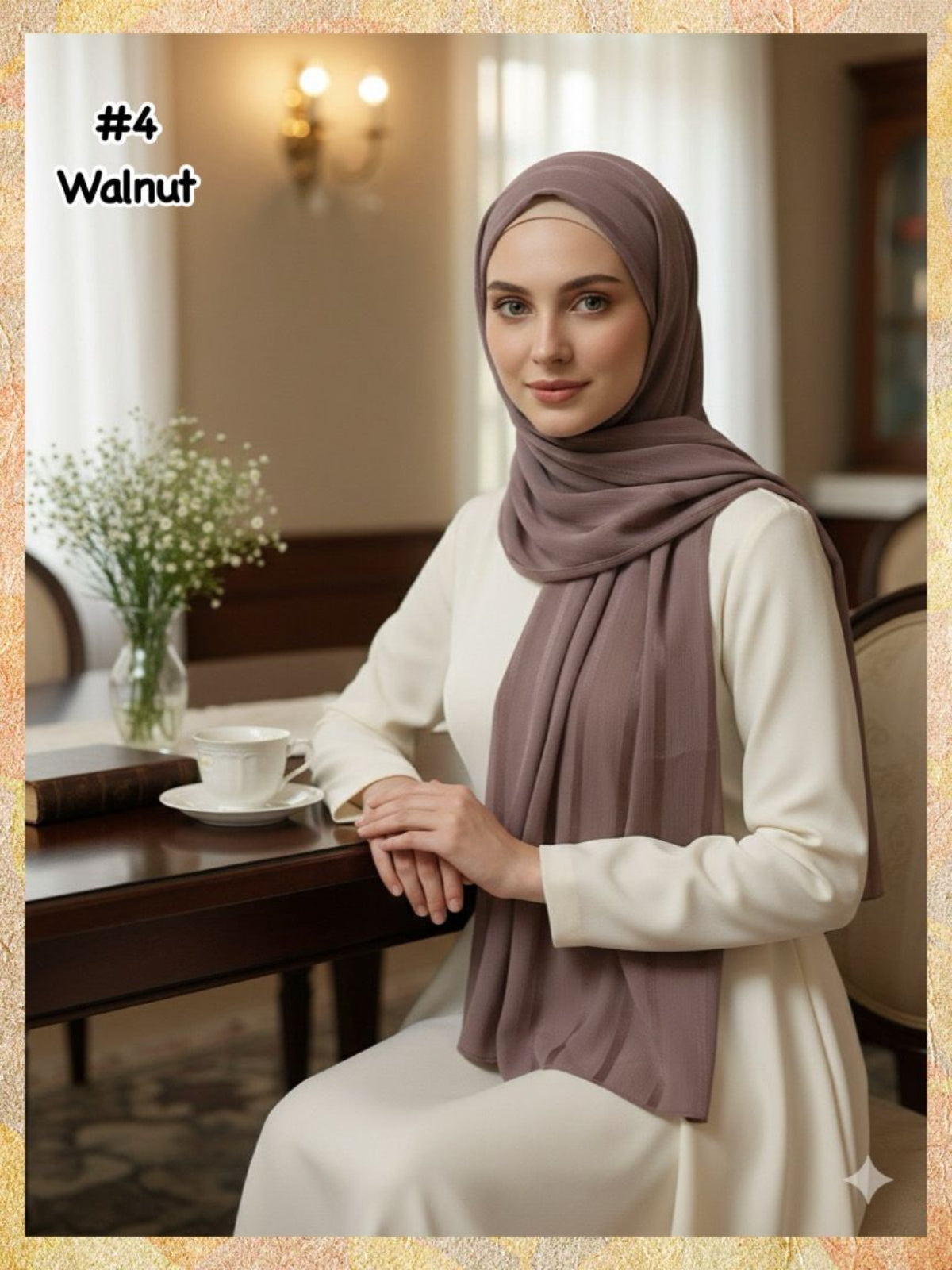 Shawl Chiffon Muna Lining (SHWL- 1059) (#MM)