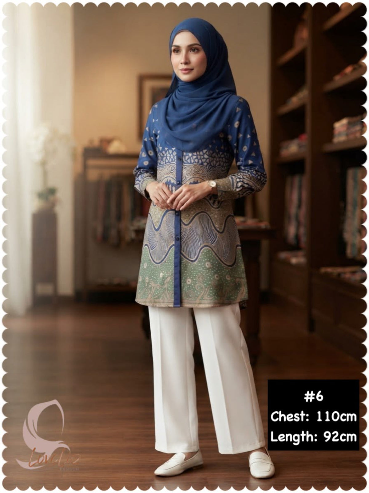 Batik Front Button Tunic (BADR_1026/007) (#ANIS)