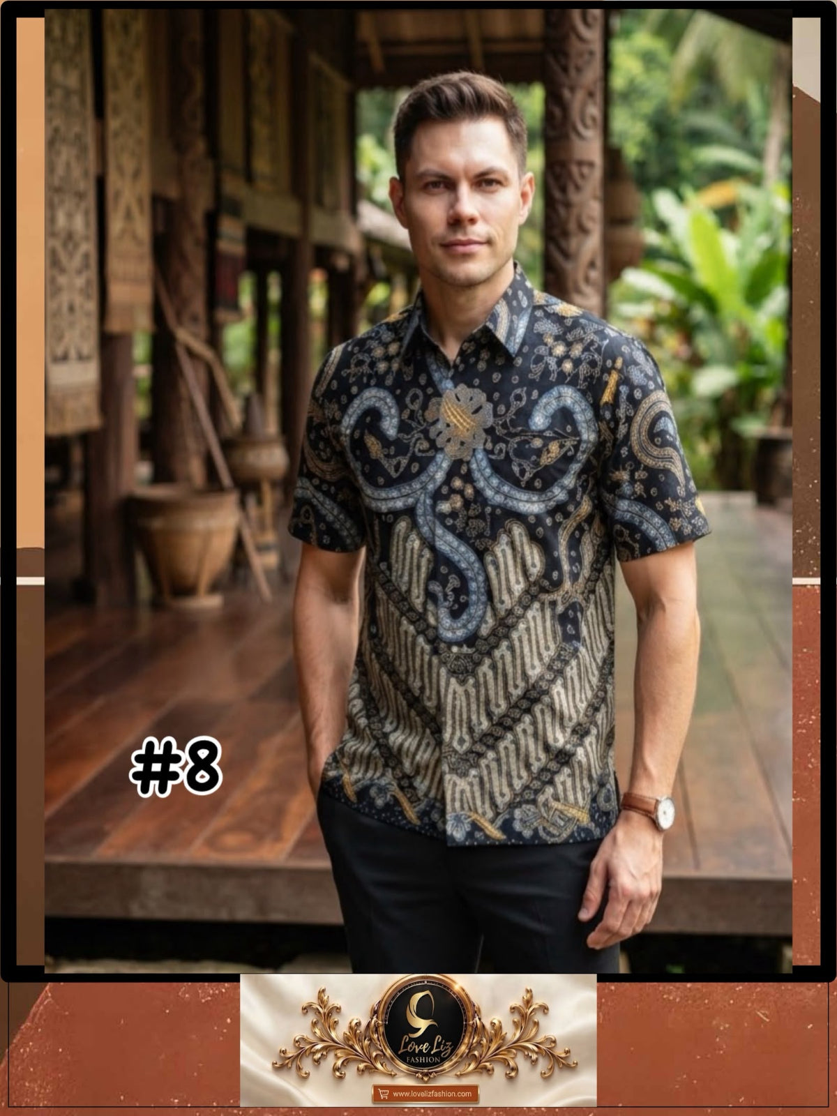 Batik Solo Short Sleeves Shirt- (BASS_0926/003) (#PE)
