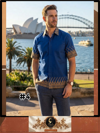 Batik Solo Short Sleeves Shirt- (BASS_0926/003) (#PE)
