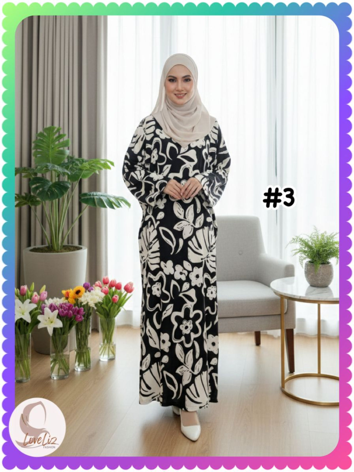 Long Printed Dress (LODR- 1007/3(B)) (#FFKNG)