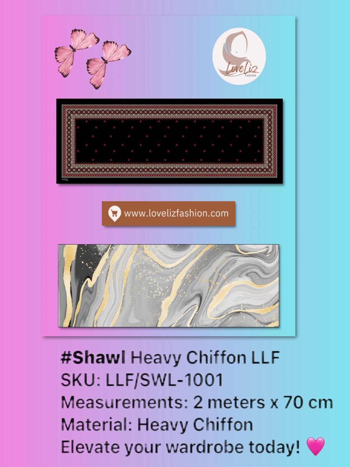 Shawl Exclusive Heavy Chiffon (LLF/SWL- 1001) (#LLF)