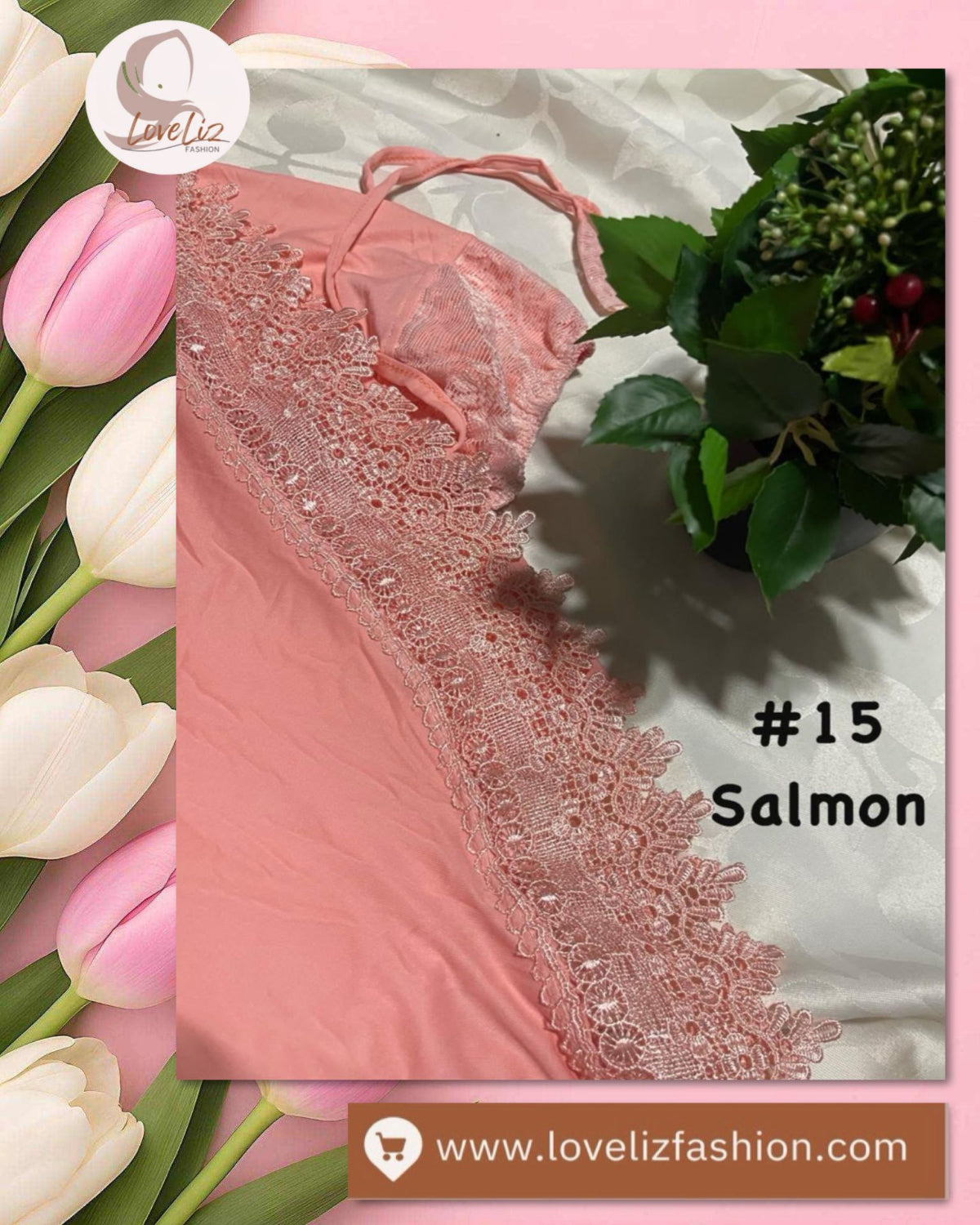 LoveLiz Fashion Single Lace Telekung (TLKG- 1002) (#ZC) – Feel the Connection! Comfort for Your Spiritual Journey