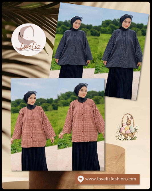 Top Checkered Blouse (BLSE- 1022) (#KNGP58)