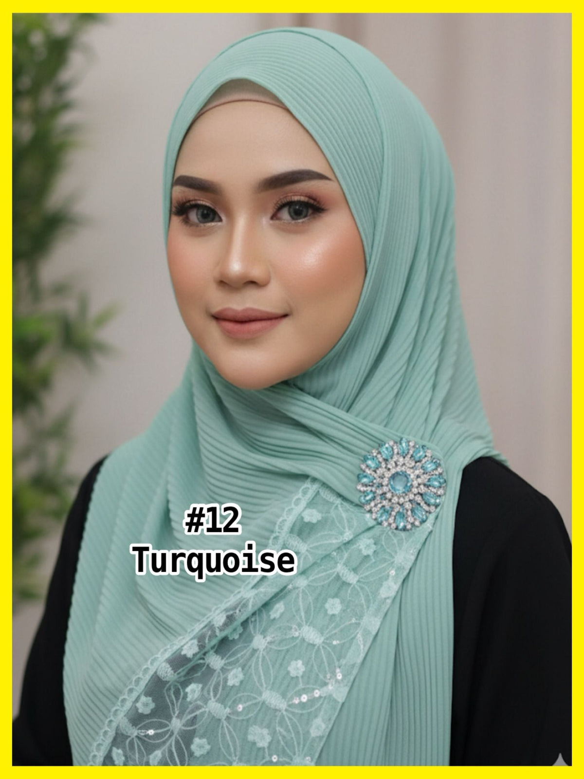 Shawl Chiffon Pleated Lace (SHL_0326/037)