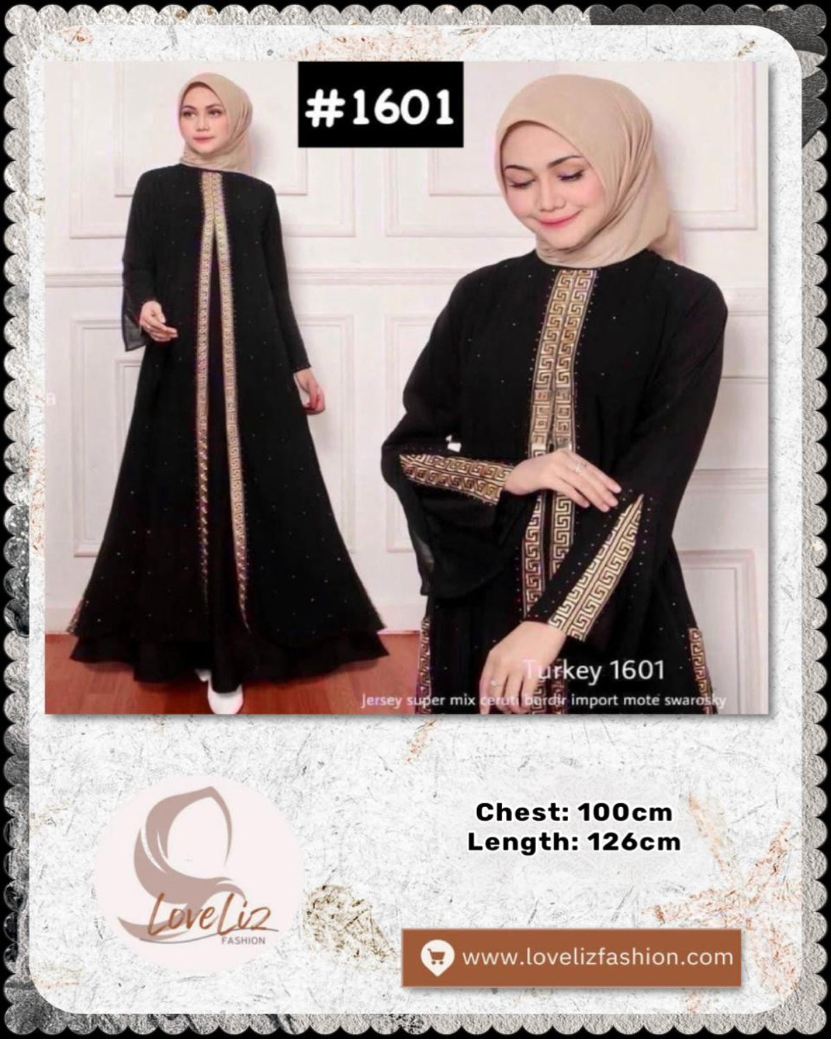 Exclusive Turkey Abaya in Black (Series 1199- 1925) (ABYA- 185/205)