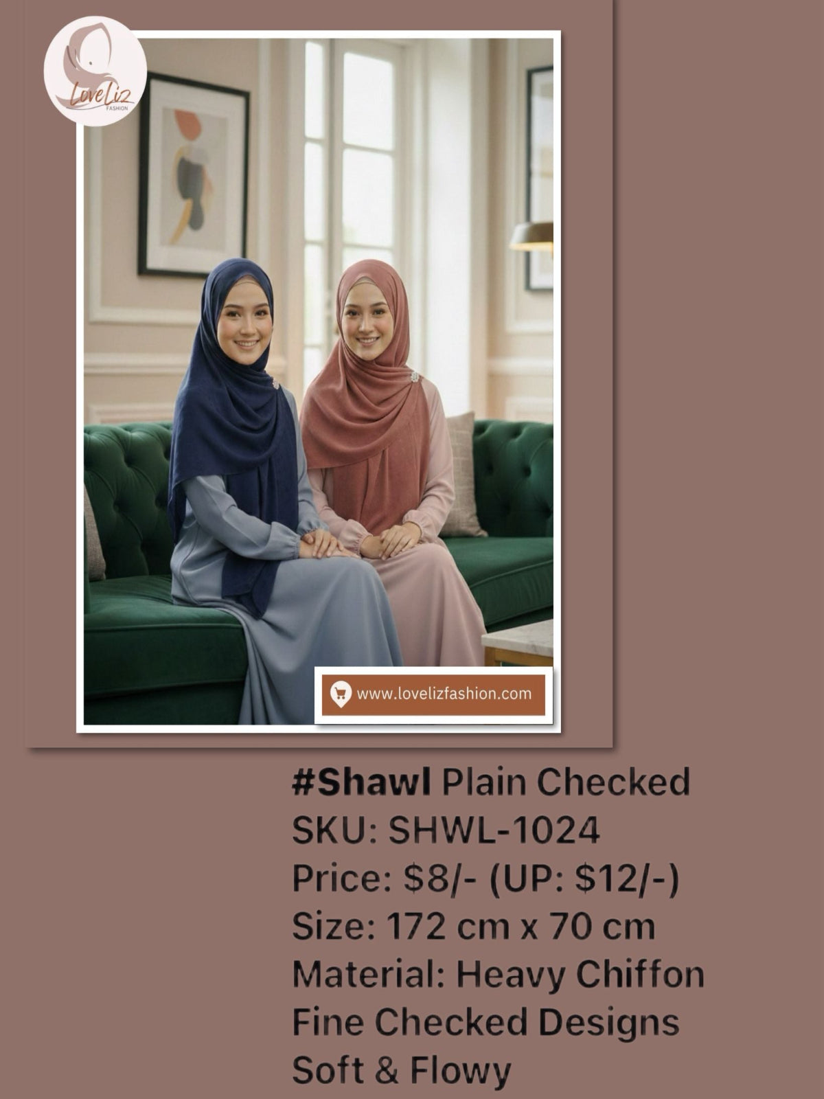 Shawl Plain Checked (SHWL- 1024)
