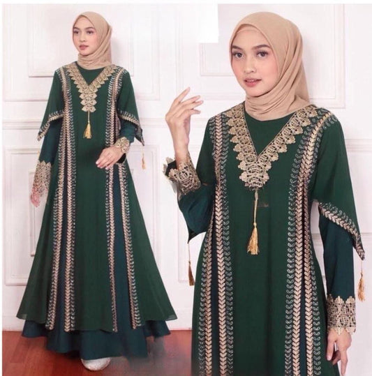 Exclusive Turkey Abaya in Green series model # 2126