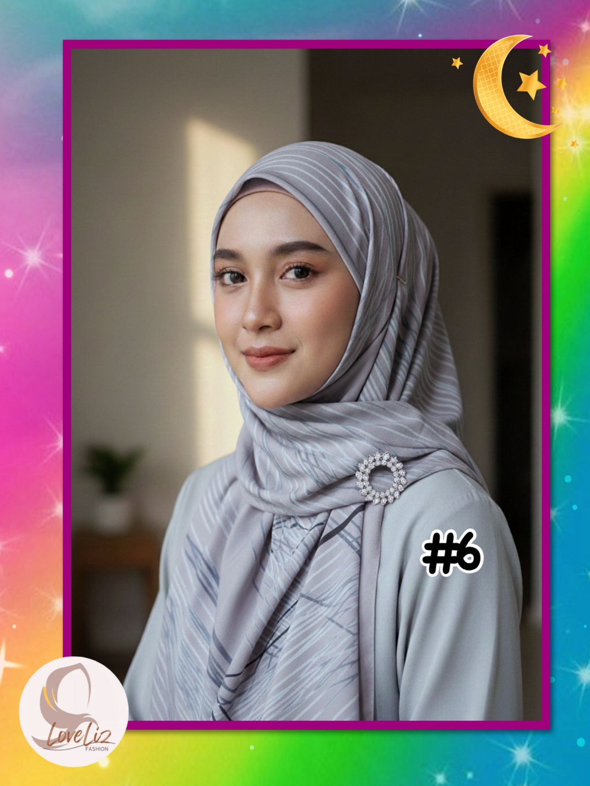 Abstract Geometric Heavy Chiffon Shawl (SHL_0226/003)