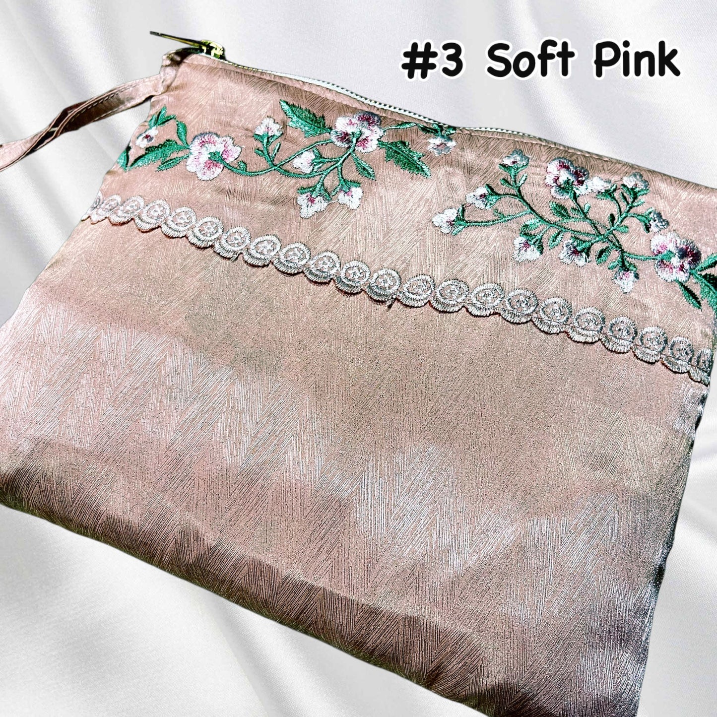 Exclusive Telekung Jacquard Satin w Rectangular Bag (#AT)