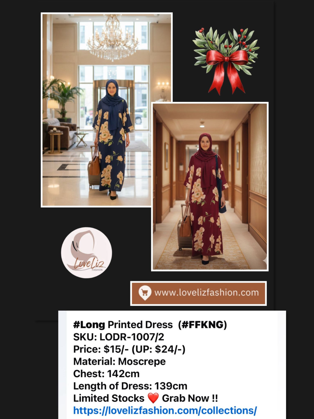 Long Printed Dress (LODR- 1007/2) (#FFKNG)