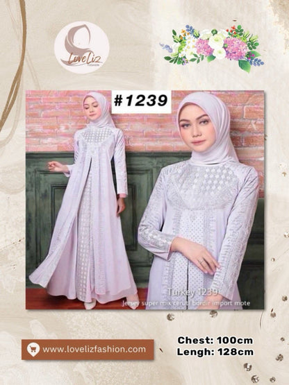 Exclusive Colored Turkish Abaya with Swarovski Embroidery (ABYA_0226/185-205) (SN 1021- 2183)