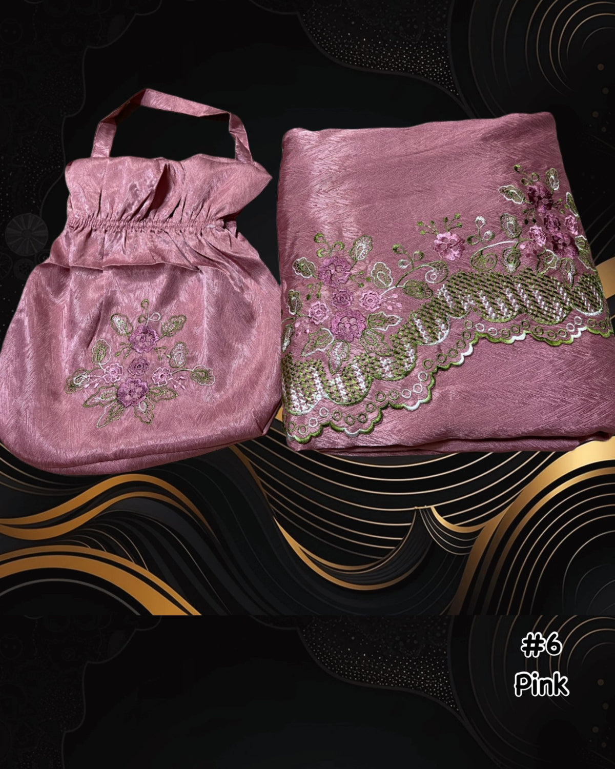 Exclusive Telekung Jacquard Satin w Oval Bag (TLKG- 1030A) (#AT)