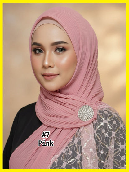 Shawl Chiffon Pleated Lace (SHL_0326/037)