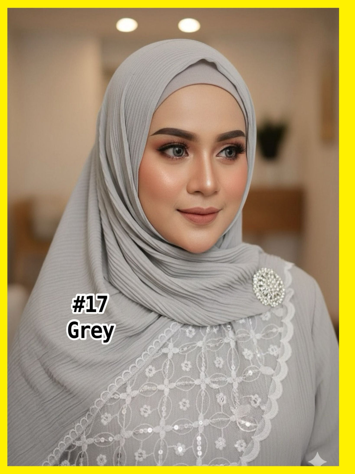 Shawl Chiffon Pleated Lace (SHL_0326/037)