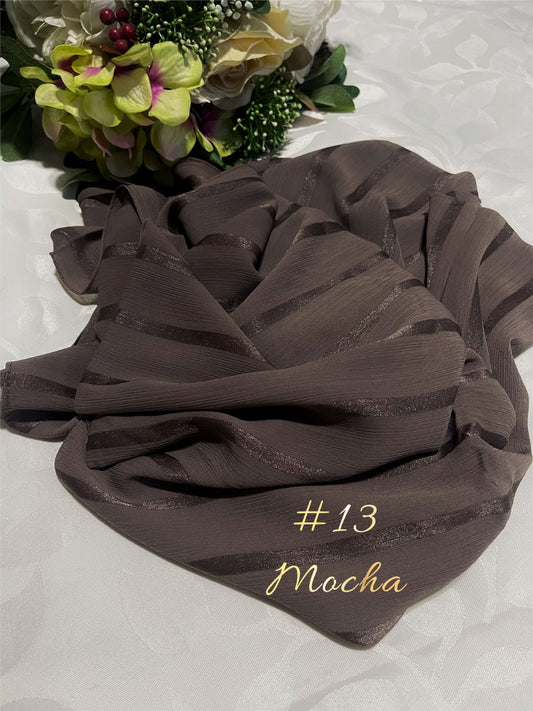 Shawl Chiffon with Muna Lining in Mocha model 13 (#MM) - Elegant Muslim Hijab Accessory