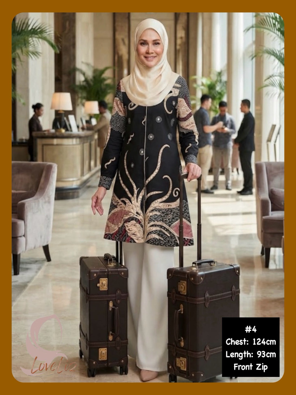 Batik Front Zip Tunic (BADR_1026/004) (#ANIS)
