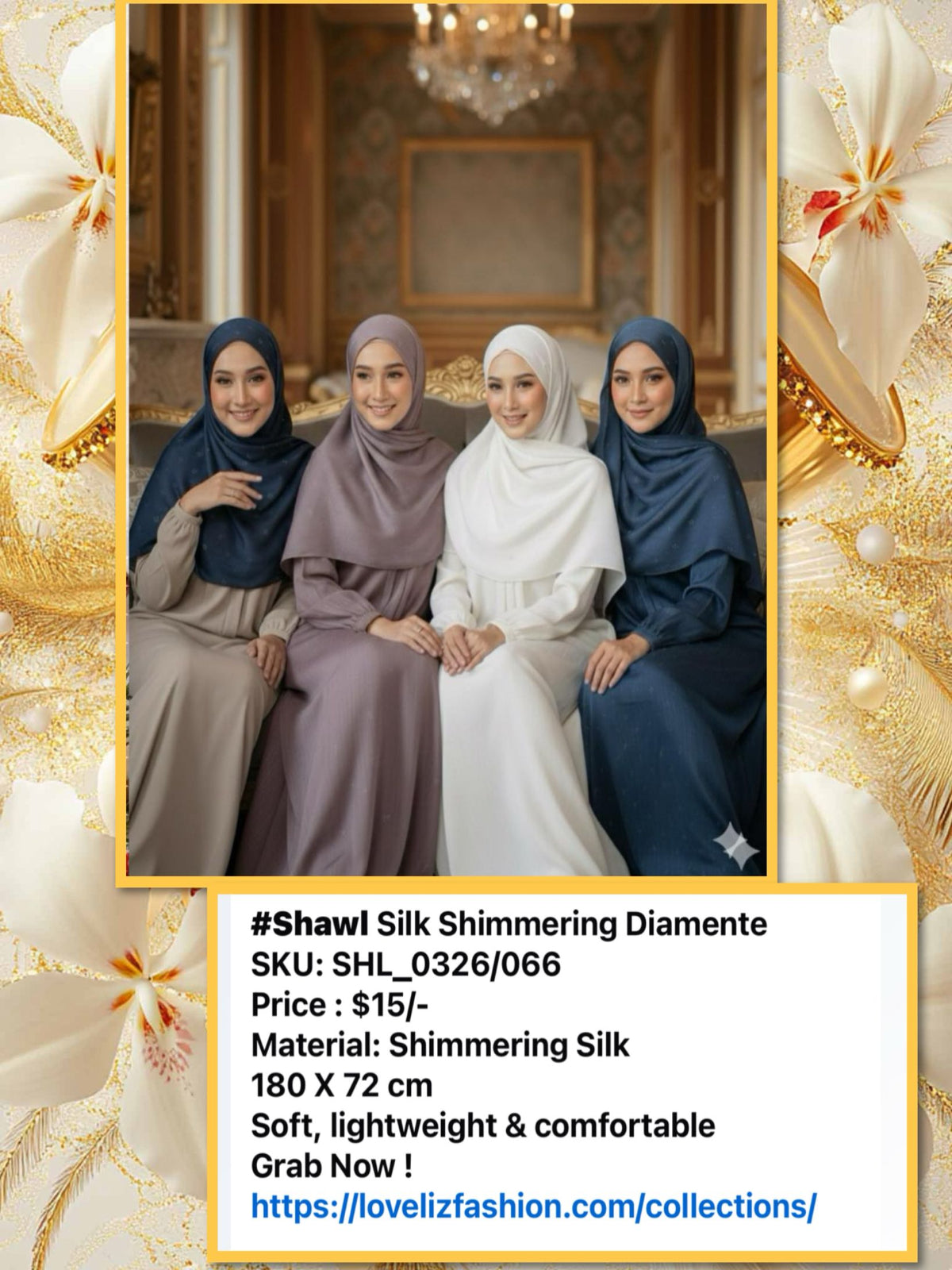 Shawl Silk Shimmering Diamente (SHL_0326/066) (#ZSKN7)
