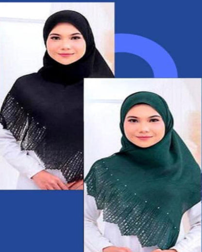 Shawl Pleated Laser Cut Batu (SHWL-1043)