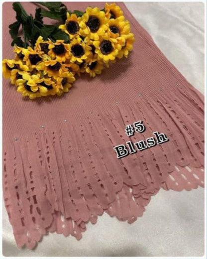 Shawl Pleated Laser Cut Batu (SHWL-1043)