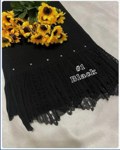 Shawl Pleated Laser Cut Batu (SHWL-1043)