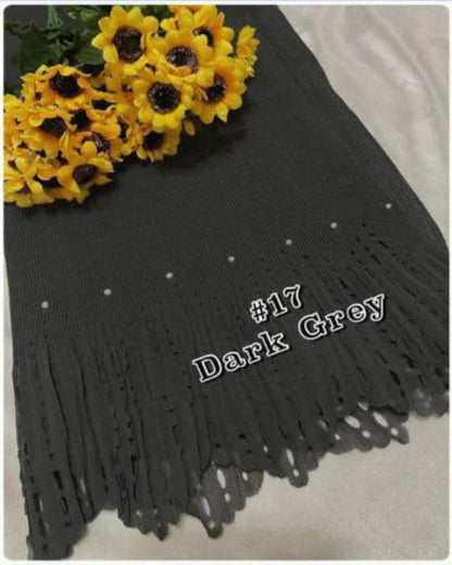 Shawl Pleated Laser Cut Batu (SHWL-1043)