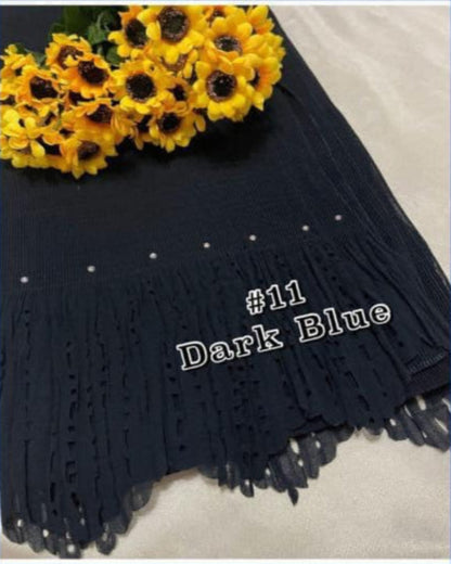 Shawl Pleated Laser Cut Batu (SHWL-1043)