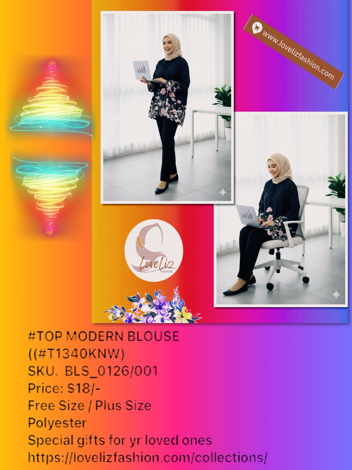 Top Modern Blouse (BLS_0126/001) (#T1340KNW)