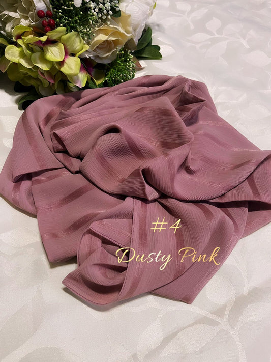 Shawl Chiffon with Muna Lining in Dusty Pink model 4 (#MM)- Elegant Muslimah Hijab Accessory