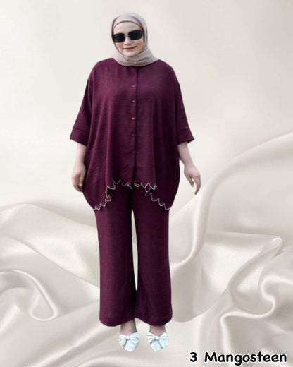 Poppy Two Tones Pants Suits (PANTS-1022) (#P127.KNG)