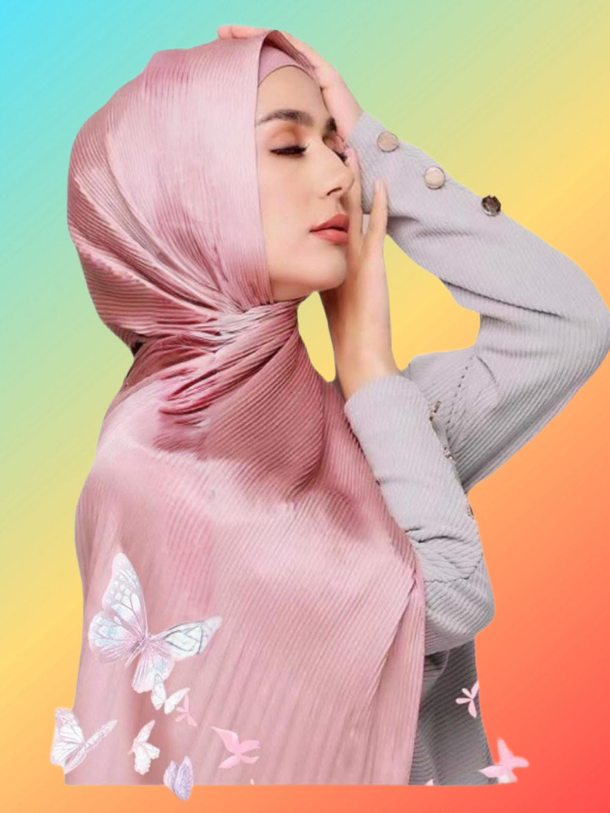 Shawl Muna Half Pleated (SHL_0326/042(A))