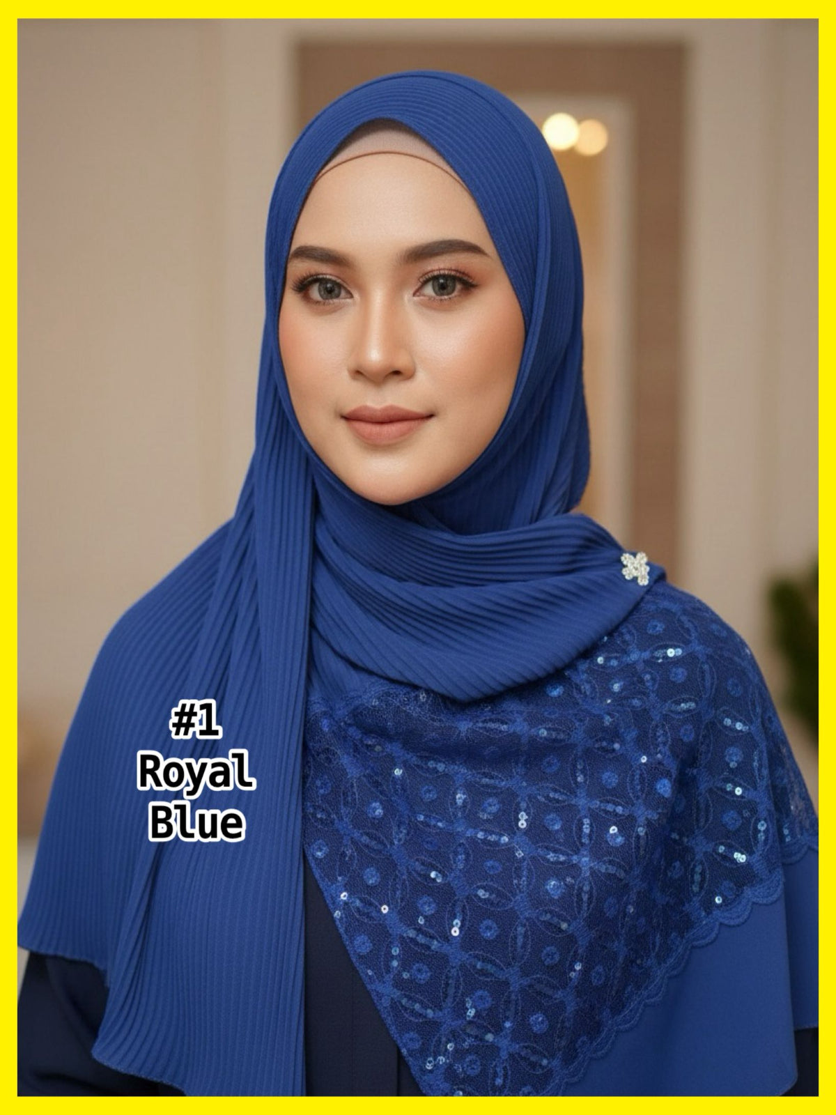 Shawl Chiffon Pleated Lace (SHL_0326/037)