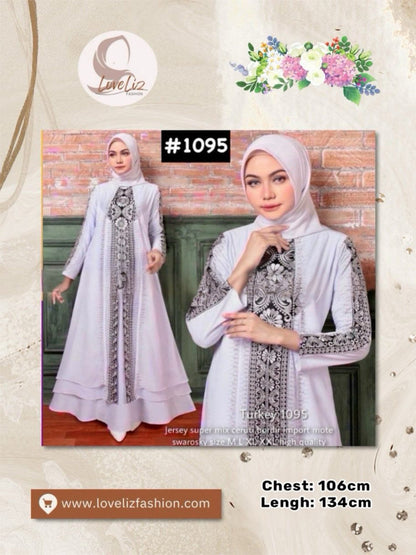 Exclusive Colored Turkish Abaya with Swarovski Embroidery (ABYA_0226/185-205) (SN 1021- 2183)