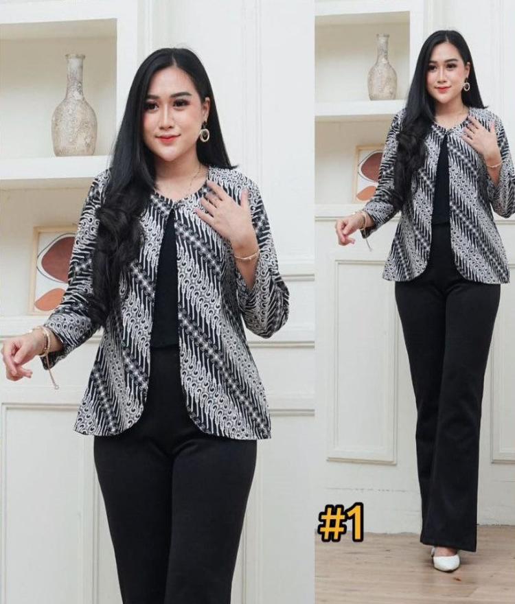 Top Blouse Batik Dual- Sided model 1 (#DS.ANT)