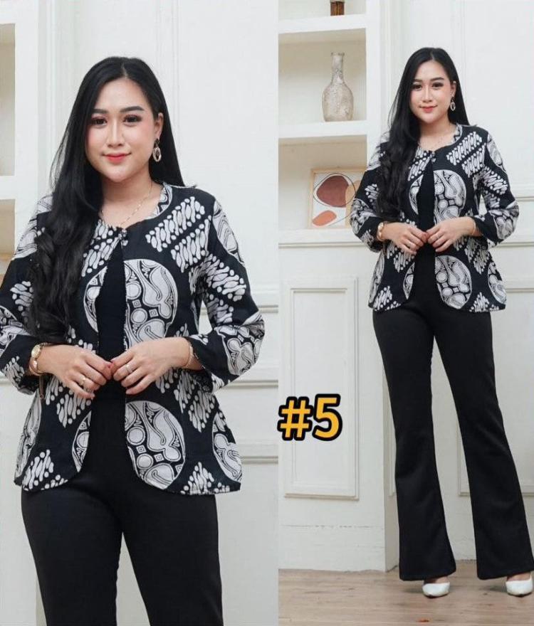 Top Blouse Batik Dual- Sided model 5 (#DS.ANT)