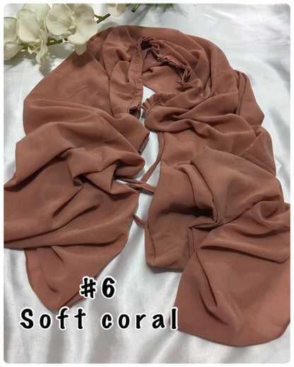 Shawl Chiffon with Ruffles (SHWL-1020)