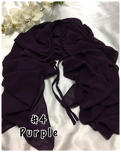Shawl Chiffon with Ruffles (SHWL-1020)