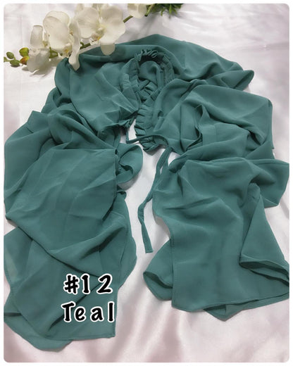 Shawl Chiffon with Ruffles (SHWL-1020)