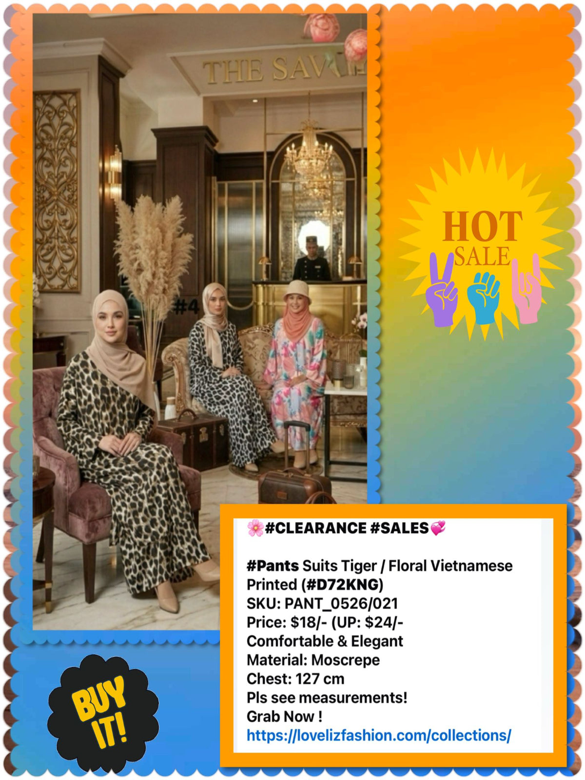 Pants Suits Tiger/ Floral Vietnamese Printed (PANTS_0526/021) (#D72KNG)