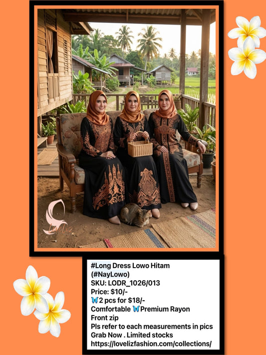 Long Dress Lowo Hitam (LODR_1026/013) (#NAYLOWO)