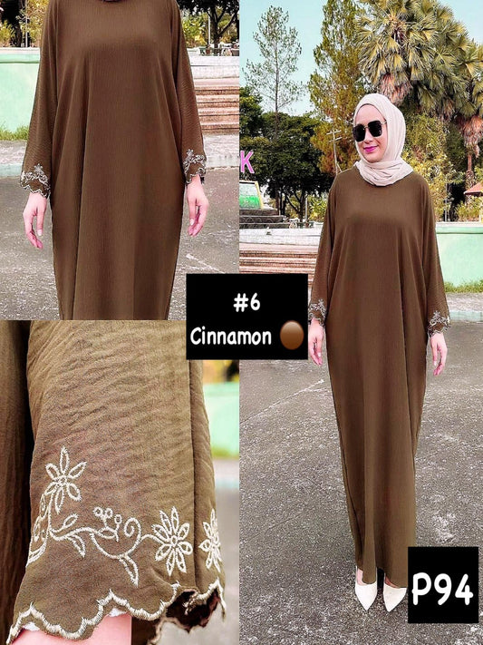 Long Dress Cinnamon Hand Embroidery model 6 (#P94KNG) - Essentials in Woman's Wardrobe