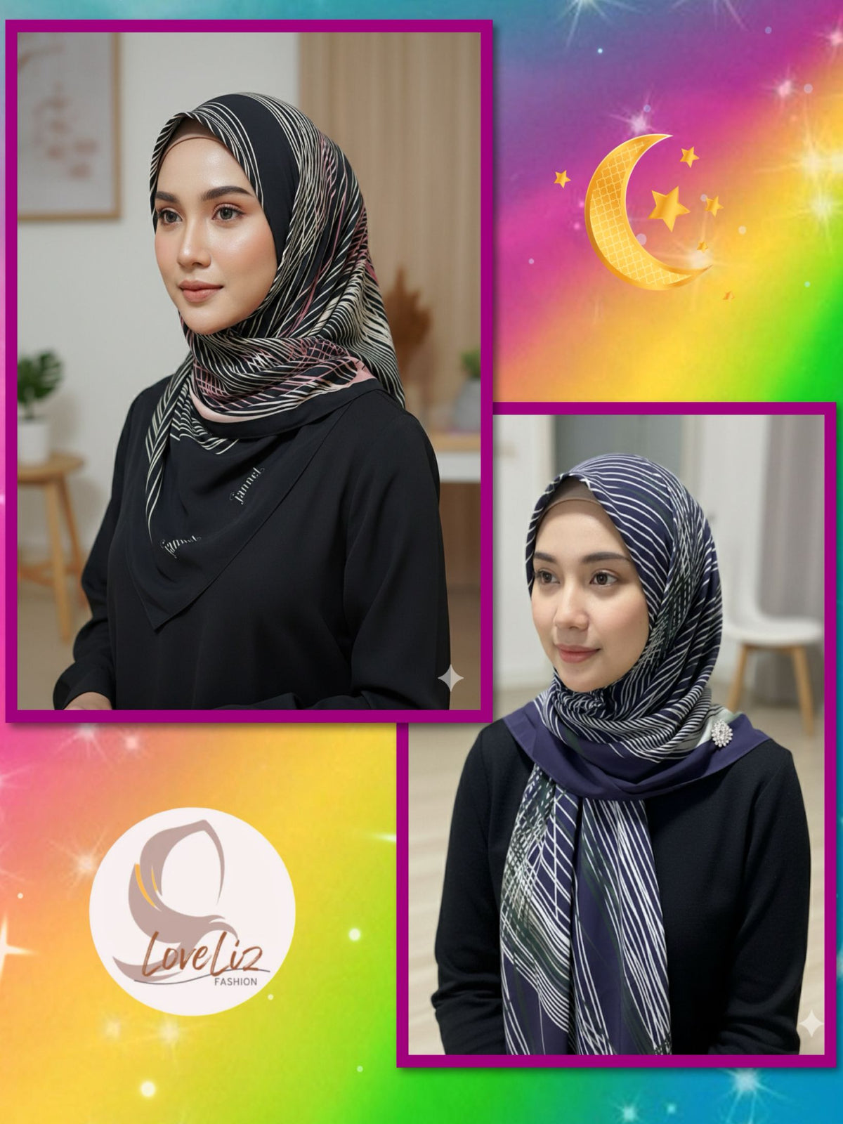 Abstract Geometric Heavy Chiffon Shawl (SHL_0226/003)