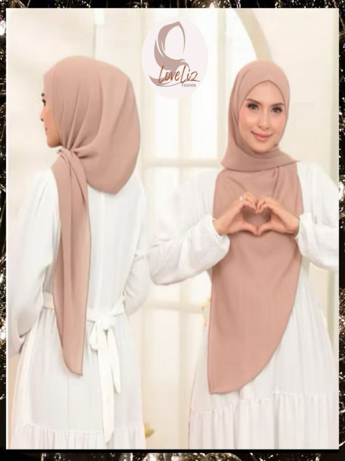 Shawl Hoodie Heavy Chiffon (SHL_0126/001) (#MM)