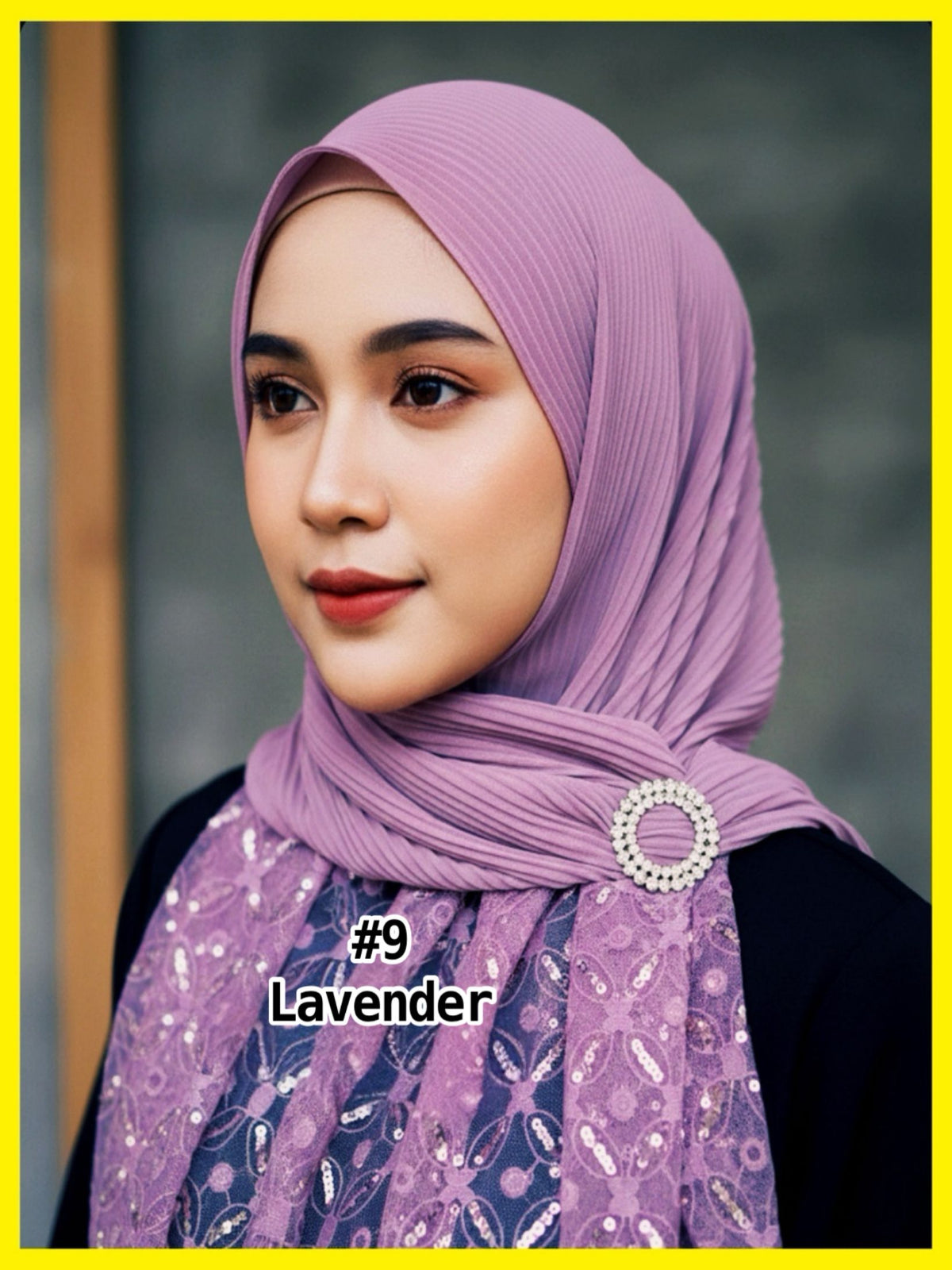 Shawl Chiffon Pleated Lace (SHL_0326/037)