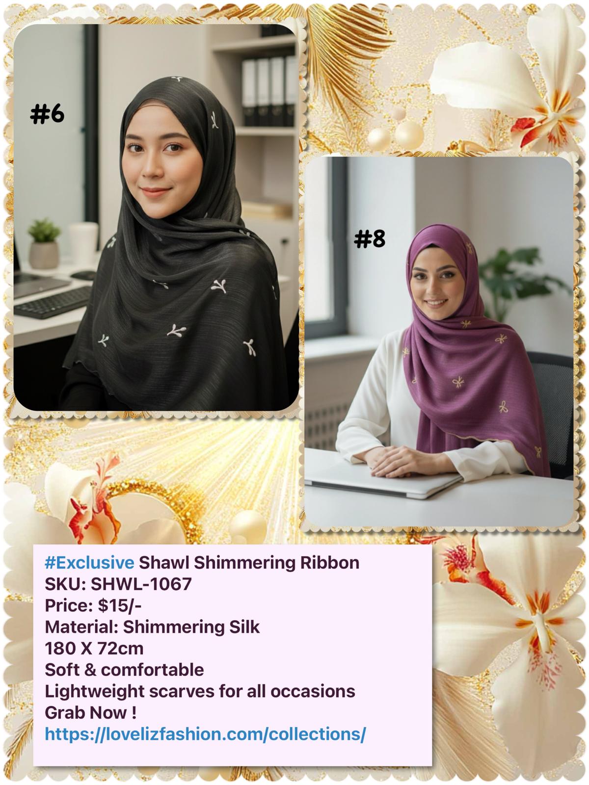 Exclusive Shawl Shimmering Ribbon🎀 (SHWL- 1067) (#ZSKN7)