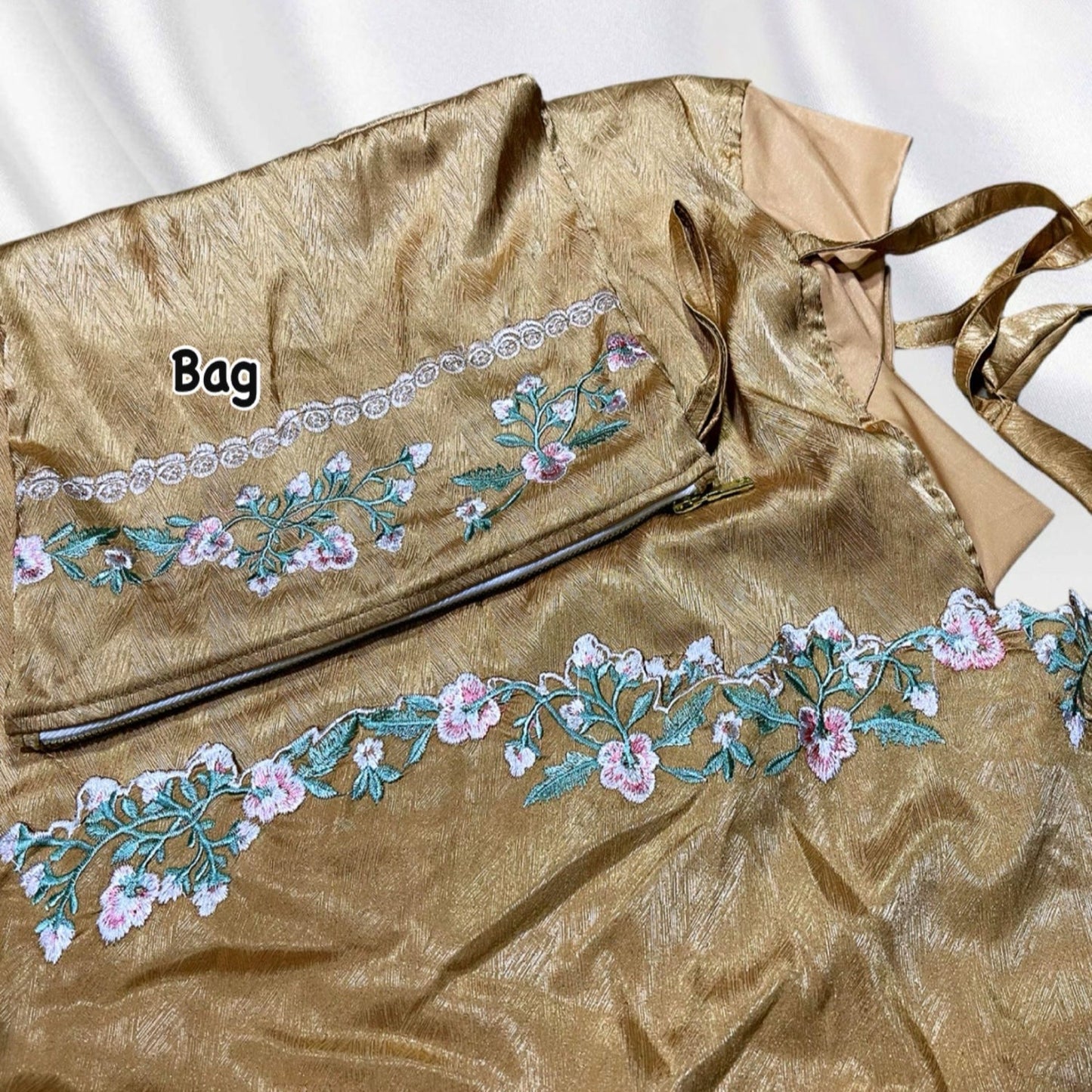 Exclusive Telekung Jacquard Satin w Rectangular Bag (#AT)